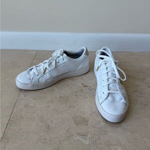 Adidas White Leather Sneakers